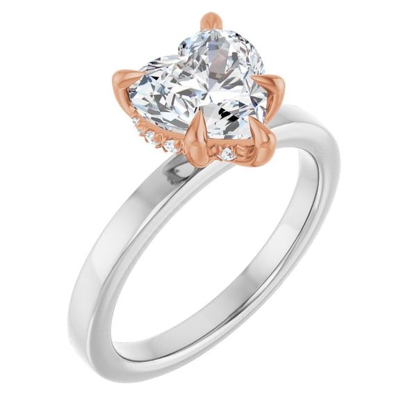 Claw-Prong Hidden Halo-Style Engagement Ring