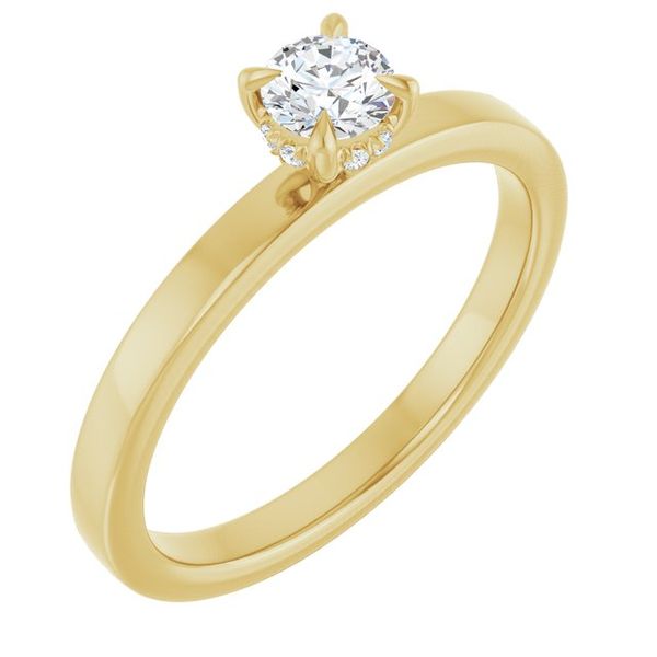 Claw-Prong Hidden Halo-Style Engagement Ring