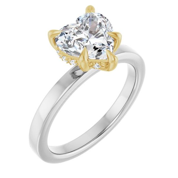 Claw-Prong Hidden Halo-Style Engagement Ring