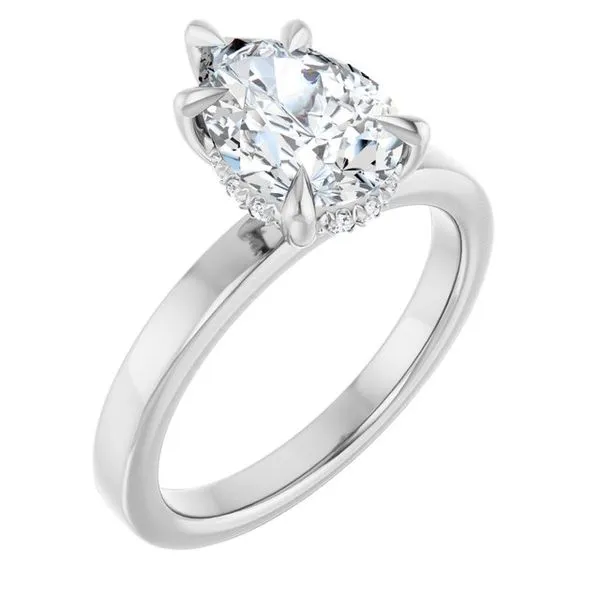 Claw-Prong Hidden Halo-Style Engagement Ring Natale Jewelers Sewell, NJ