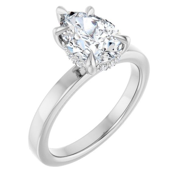 Claw-Prong Hidden Halo-Style Engagement Ring