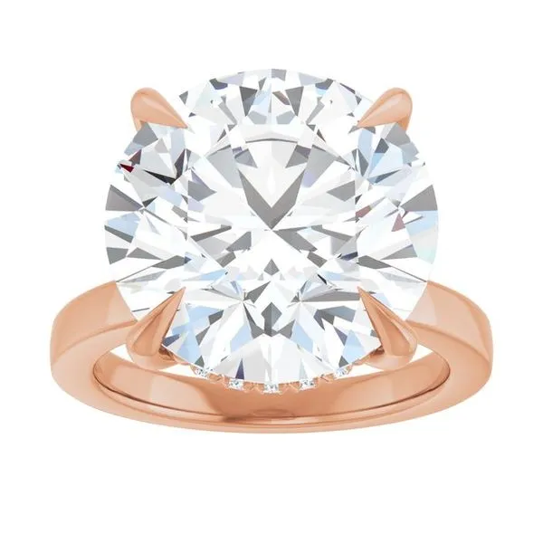 Claw-Prong Hidden Halo-Style Engagement Ring Image 3 Hudson Valley Goldsmith New Paltz, NY