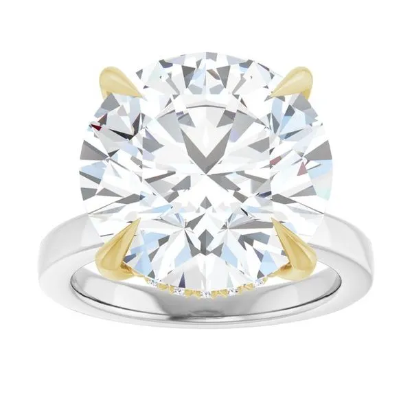 Claw-Prong Hidden Halo-Style Engagement Ring Image 3 Hudson Valley Goldsmith New Paltz, NY