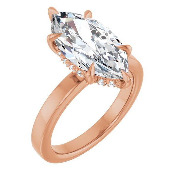 Claw-Prong Hidden Halo-Style Engagement Ring