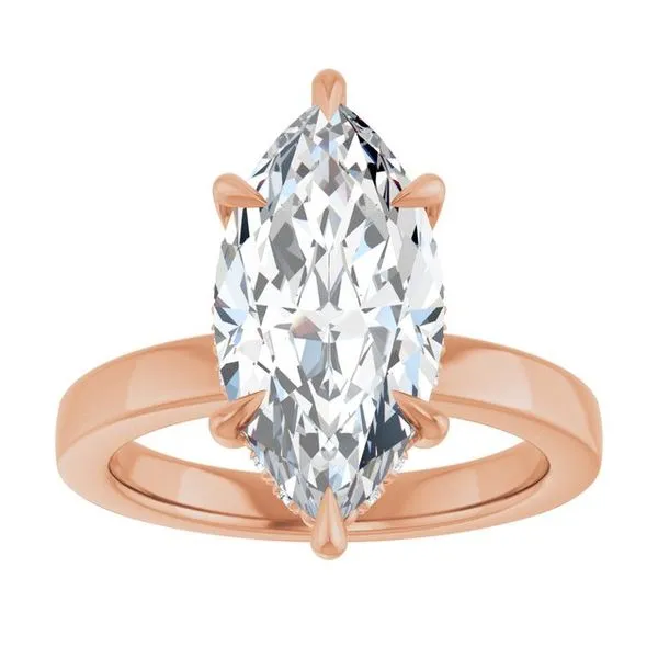 Claw-Prong Hidden Halo-Style Engagement Ring Image 3 Hudson Valley Goldsmith New Paltz, NY