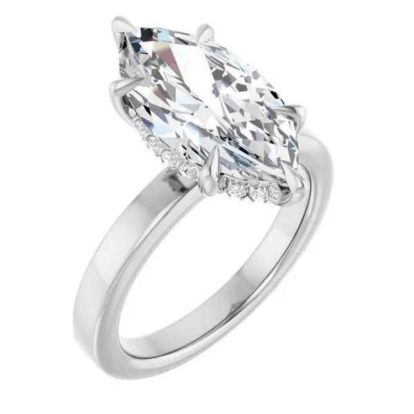 Claw-Prong Hidden Halo-Style Engagement Ring Morin Jewelers Southbridge, MA
