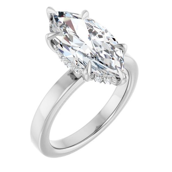 Claw-Prong Hidden Halo-Style Engagement Ring