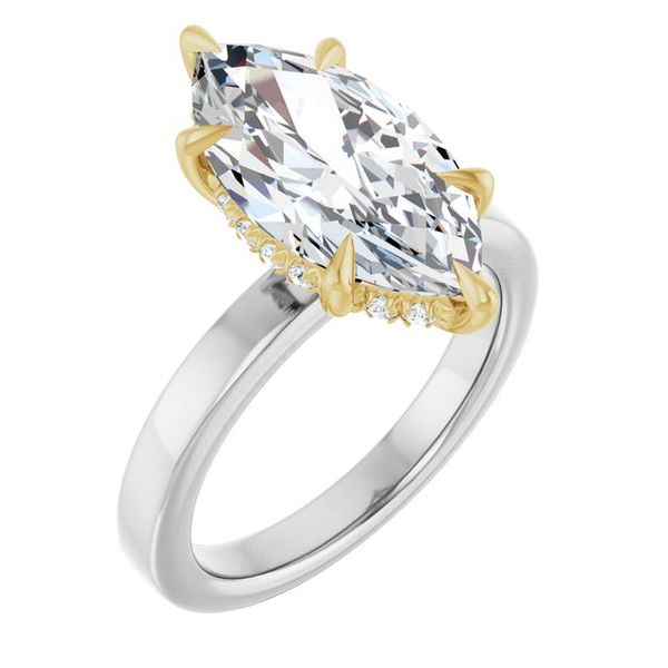 Claw-Prong Hidden Halo-Style Engagement Ring