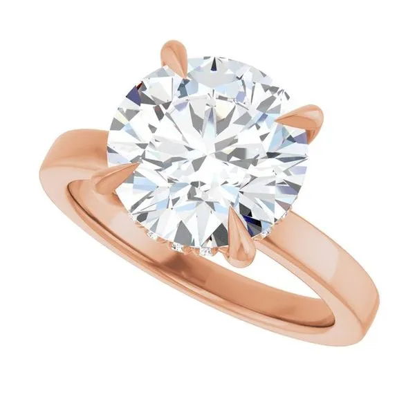 Claw-Prong Hidden Halo-Style Engagement Ring Image 5 J. West Jewelers Round Rock, TX