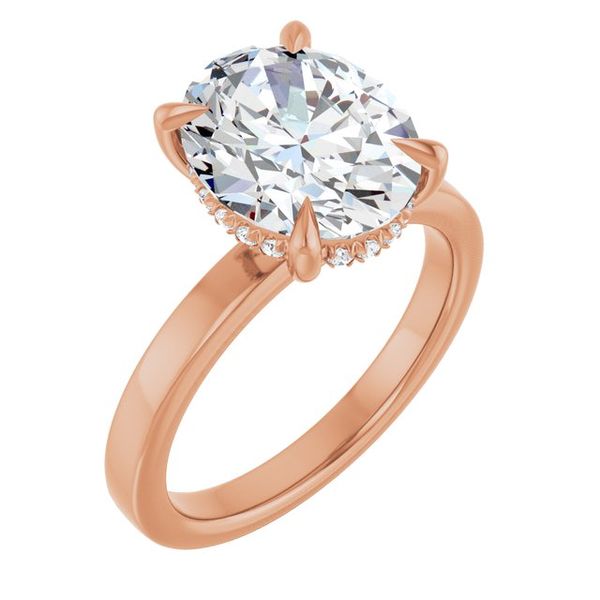 Claw-Prong Hidden Halo-Style Engagement Ring