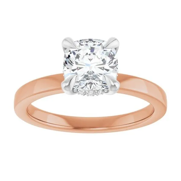 Claw-Prong Hidden Halo-Style Engagement Ring Image 3 J. West Jewelers Round Rock, TX
