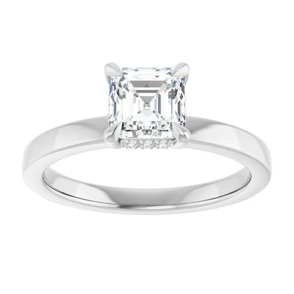 Claw-Prong Hidden Halo-Style Engagement Ring Image 3 Michael Szwed Jewelers Longmeadow, MA