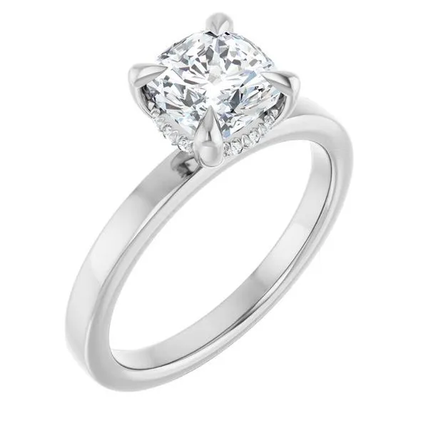 Claw-Prong Hidden Halo-Style Engagement Ring Arezzo Jewelers Elmwood Park, IL