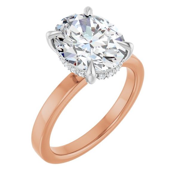 Claw-Prong Hidden Halo-Style Engagement Ring