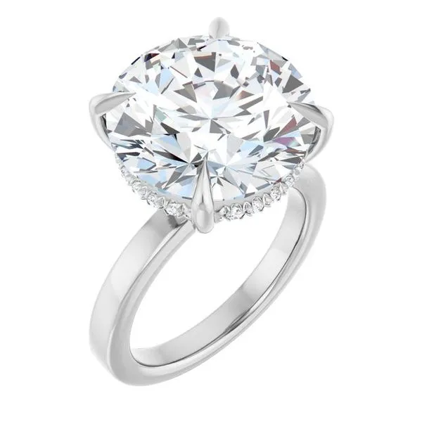 Claw-Prong Hidden Halo-Style Engagement Ring J. Thomas Jewelers Rochester Hills, MI