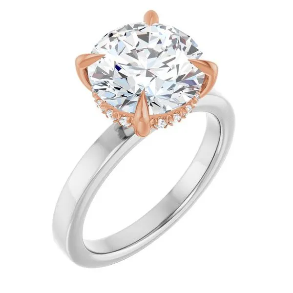 Claw-Prong Hidden Halo-Style Engagement Ring