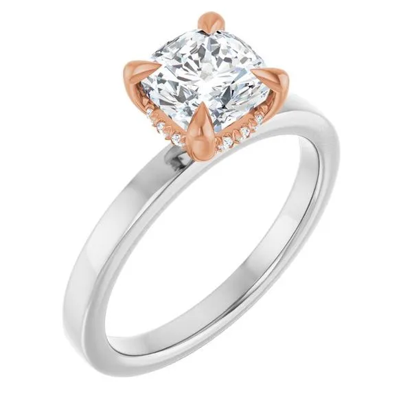 Claw-Prong Hidden Halo-Style Engagement Ring J. West Jewelers Round Rock, TX