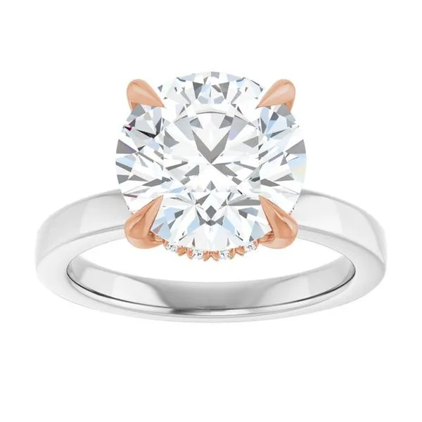 Claw-Prong Hidden Halo-Style Engagement Ring Image 3 Hudson Valley Goldsmith New Paltz, NY