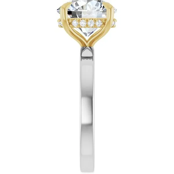 Claw-Prong Hidden Halo-Style Engagement Ring Image 4 Hudson Valley Goldsmith New Paltz, NY