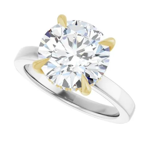 Claw-Prong Hidden Halo-Style Engagement Ring Image 5 Hudson Valley Goldsmith New Paltz, NY