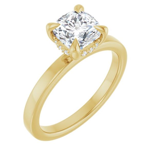 Claw-Prong Hidden Halo-Style Engagement Ring