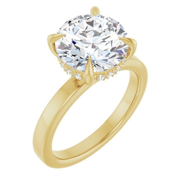 Claw-Prong Hidden Halo-Style Engagement Ring