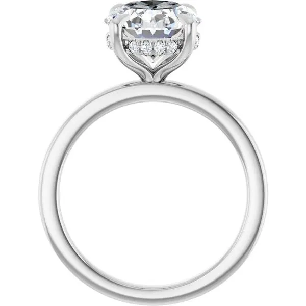 Claw-Prong Hidden Halo-Style Engagement Ring Image 2 Hudson Valley Goldsmith New Paltz, NY
