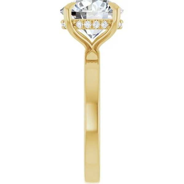 Claw-Prong Hidden Halo-Style Engagement Ring Image 4 Hudson Valley Goldsmith New Paltz, NY