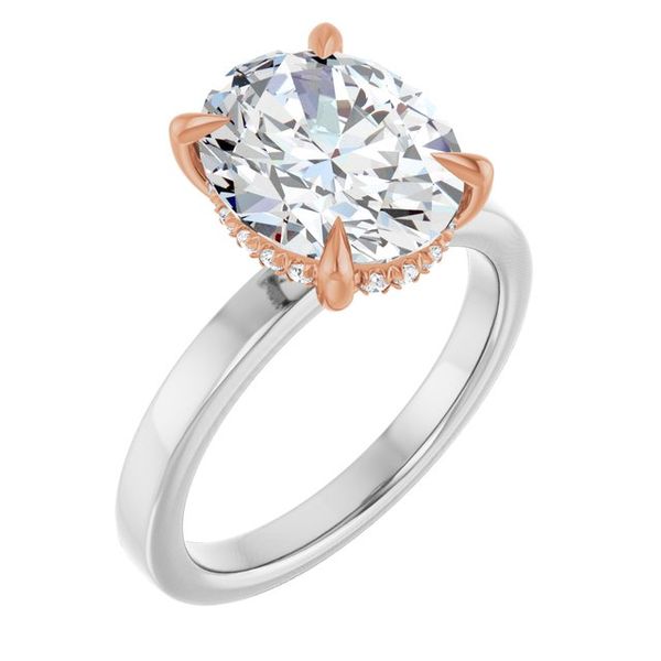 Claw-Prong Hidden Halo-Style Engagement Ring