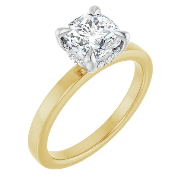 Claw-Prong Hidden Halo-Style Engagement Ring