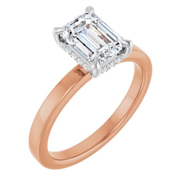 Claw-Prong Hidden Halo-Style Engagement Ring