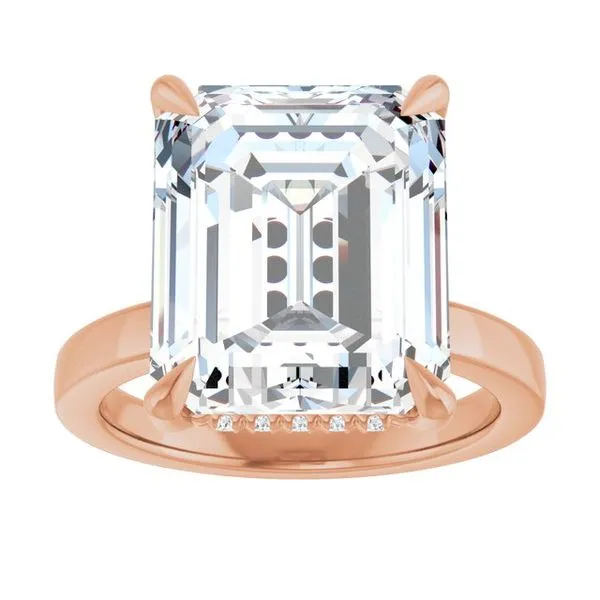 Claw-Prong Hidden Halo-Style Engagement Ring Image 3 Hudson Valley Goldsmith New Paltz, NY