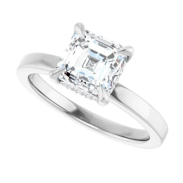 Claw-Prong Hidden Halo-Style Engagement Ring Image 5 Northwood Jewelers Northwood, OH
