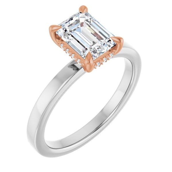 Claw-Prong Hidden Halo-Style Engagement Ring
