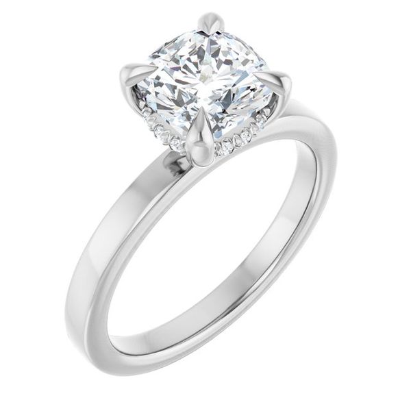 Claw-Prong Hidden Halo-Style Engagement Ring