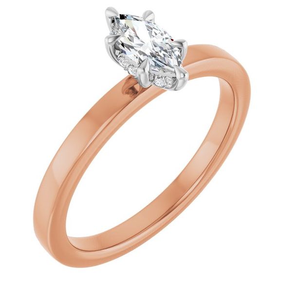 Claw-Prong Hidden Halo-Style Engagement Ring
