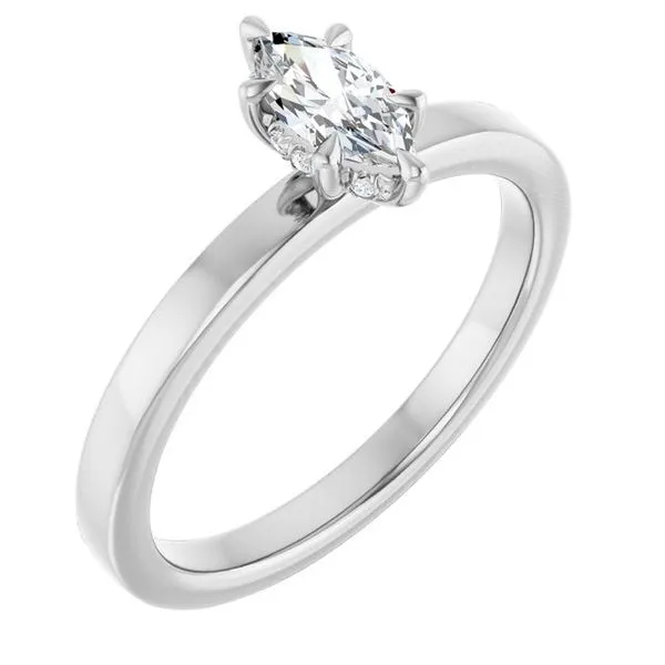 Claw-Prong Hidden Halo-Style Engagement Ring