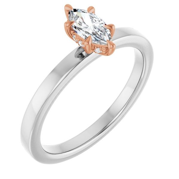 Claw-Prong Hidden Halo-Style Engagement Ring