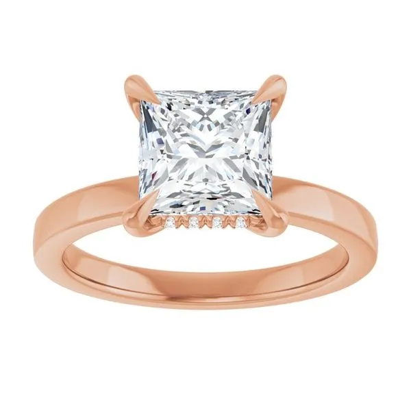 Claw-Prong Hidden Halo-Style Engagement Ring Image 3 Austin's Fine Diamonds & Jewelry Lyndhurst, NJ