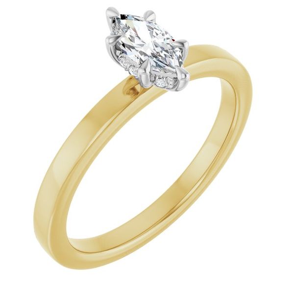 Claw-Prong Hidden Halo-Style Engagement Ring