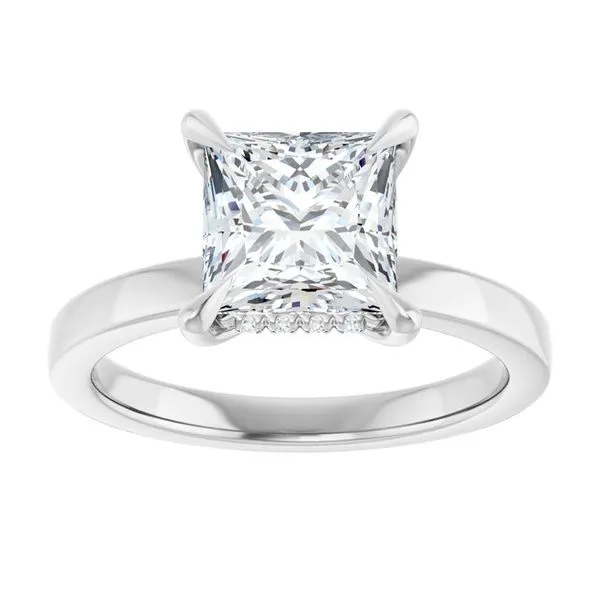 Claw-Prong Hidden Halo-Style Engagement Ring Image 3 Ocean View Jewelers Millville, DE