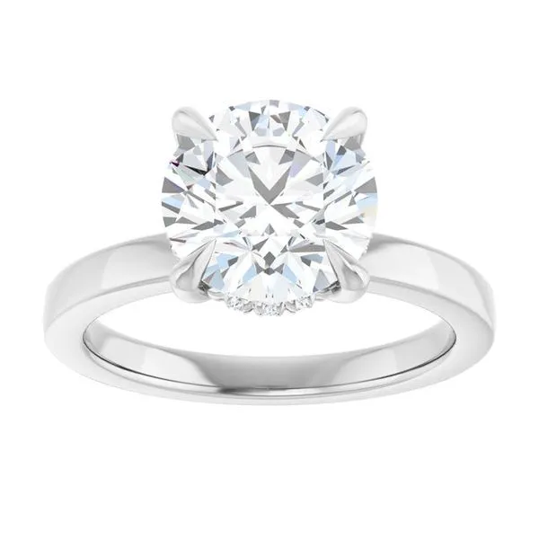 Claw-Prong Hidden Halo-Style Engagement Ring Image 3 Arezzo Jewelers Elmwood Park, IL