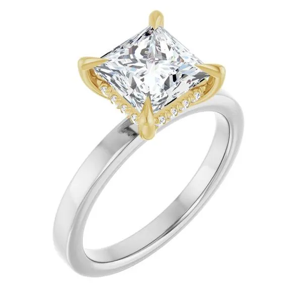Claw-Prong Hidden Halo-Style Engagement Ring J. West Jewelers Round Rock, TX