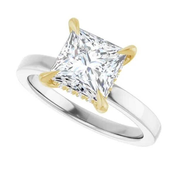 Claw-Prong Hidden Halo-Style Engagement Ring Image 5 Hudson Valley Goldsmith New Paltz, NY