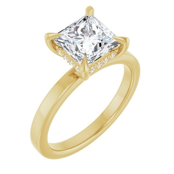 Claw-Prong Hidden Halo-Style Engagement Ring