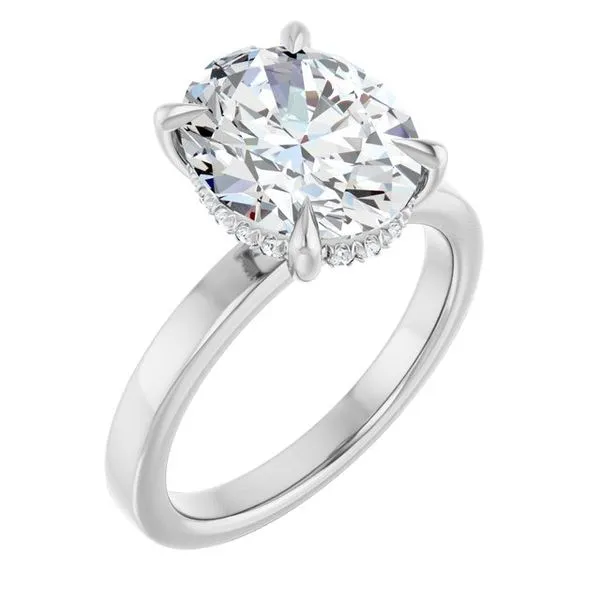 Claw-Prong Hidden Halo-Style Engagement Ring Don's Jewelry & Design Washington, IA
