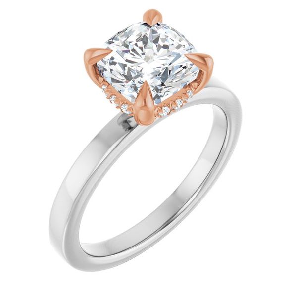 Claw-Prong Hidden Halo-Style Engagement Ring