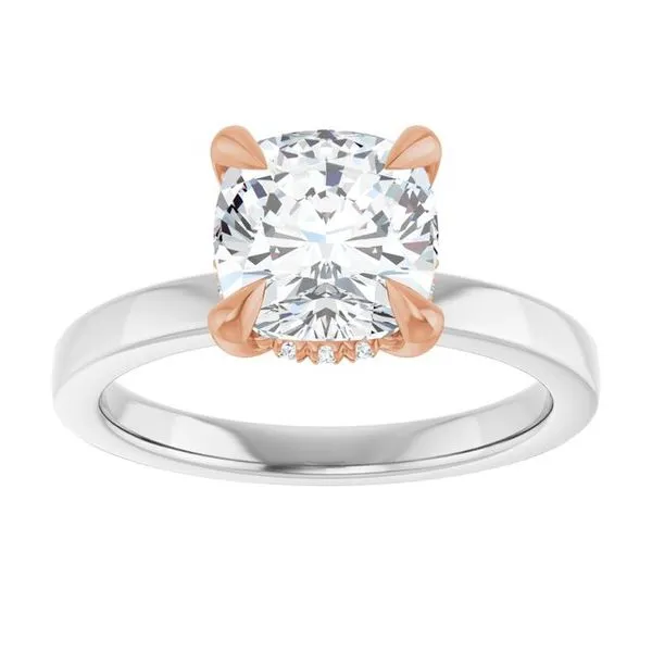 Claw-Prong Hidden Halo-Style Engagement Ring Image 3 Hudson Valley Goldsmith New Paltz, NY