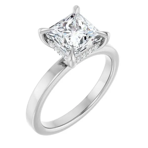Claw-Prong Hidden Halo-Style Engagement Ring Arezzo Jewelers Elmwood Park, IL