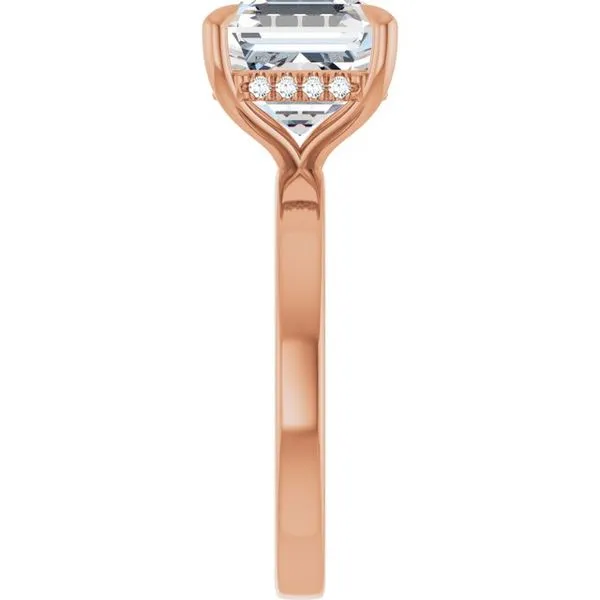 Claw-Prong Hidden Halo-Style Engagement Ring Image 4 Don's Jewelry & Design Washington, IA